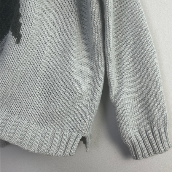 Wooden Ships Leopard Star Crewneck Sweater Mohair Wool Blend S/M Oversized Gray - Picture 10 of 16